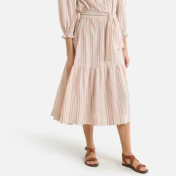 ANTIK BATIK Robe Rayée Boutonnée à Volants RAPHAELLE -Velousia Soldes Boutique 57fde06d3e24f7aa135d4cc2ddf3e9f9