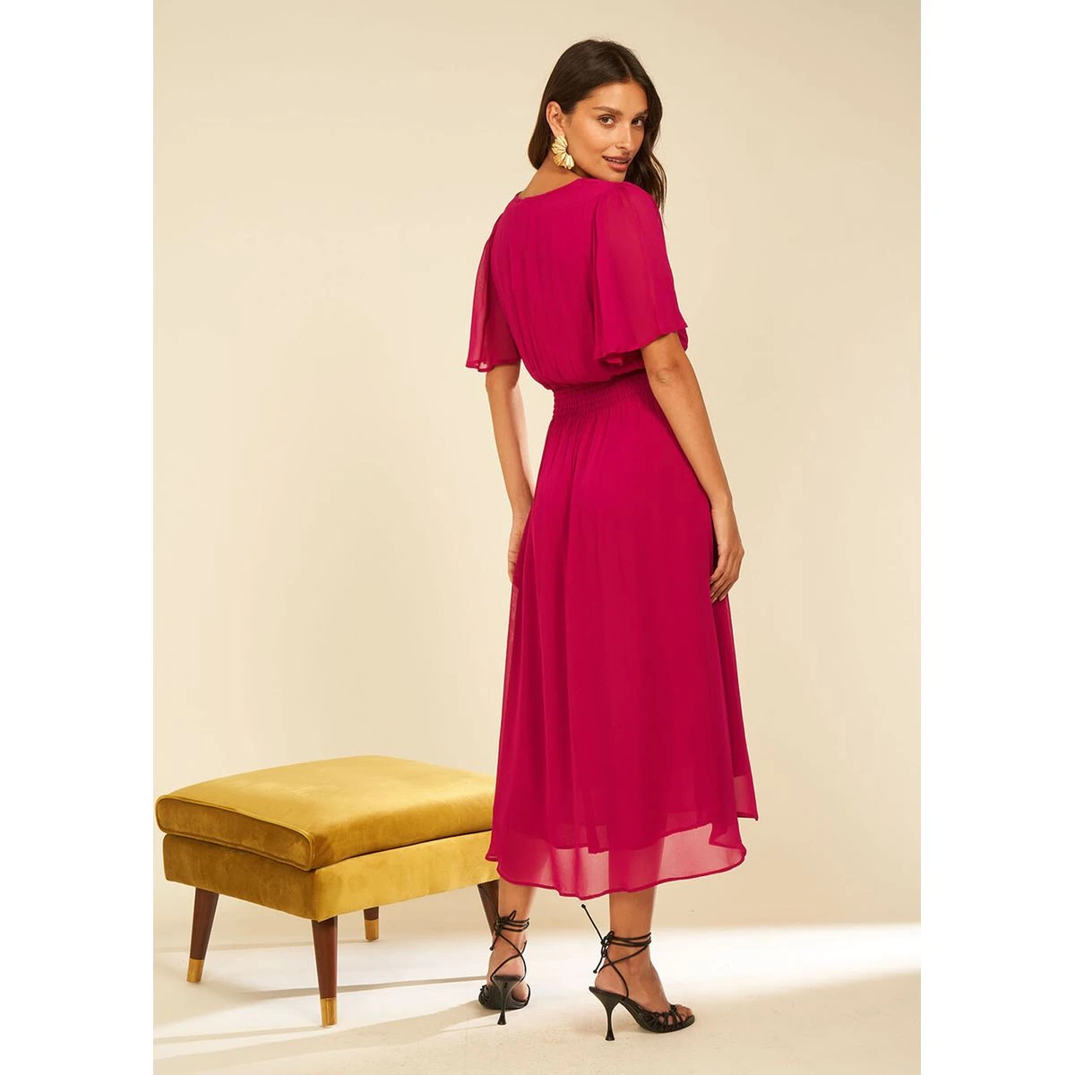 Robe Midi Avec Manches Volantées 9 Robe Midi Avec Manches Volantées – Image 9