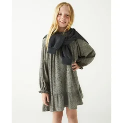 Robe Manches Longues Crêpe En Viscose Mini Imprimé -Velousia Soldes Boutique 5a91d9a7d77b4d26196ed2ab4cc414be