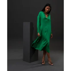 RODIER Robe Midi Chemisier En Satin -Velousia Soldes Boutique 5b1fa69867f9ce632525d4399fe7cccd