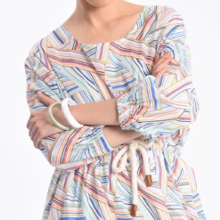 Robe Midi Coton, Ceinture Corde, 1/2 Manche -Velousia Soldes Boutique 60bfe6a1a816f740bfc7c49aef0e4b44