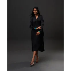 RODIER Robe Midi Chemisier En Satin -Velousia Soldes Boutique 6253e0ba0c6b6cfc2ca7325097f7a0bf