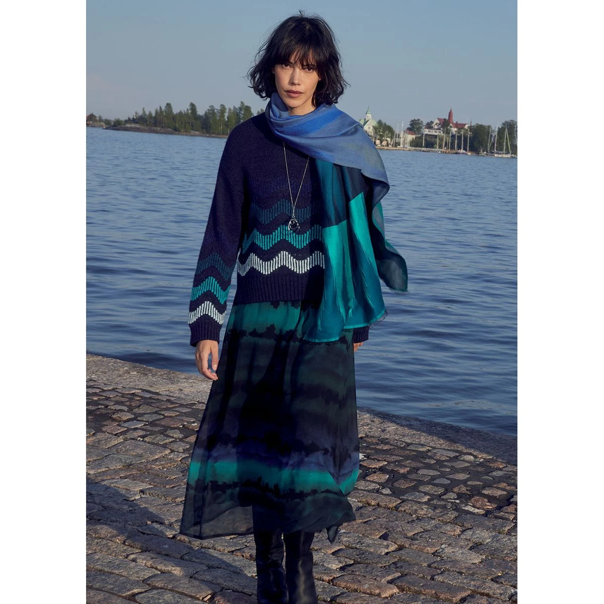 Robe Longue En Voile De Polyester Tie & Dye 2 Robe Longue En Voile De Polyester Tie & Dye – Image 2