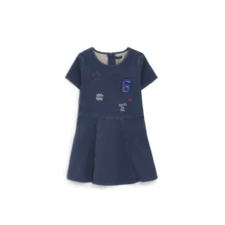 Robe Patineuse En Jean Brut Brodée