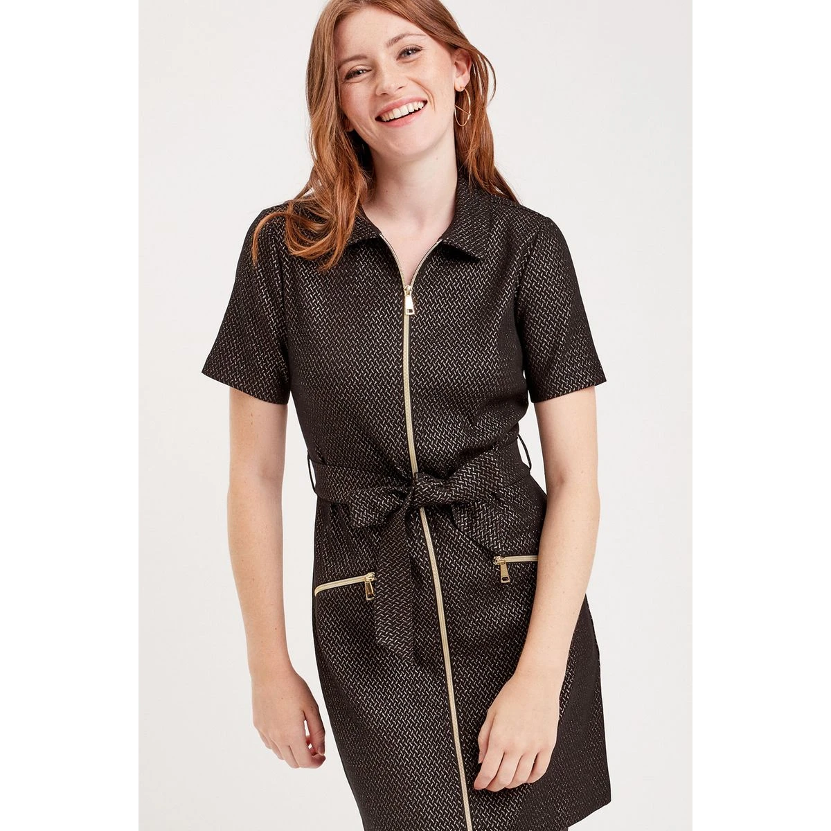 Robe Droite Ceinturée Zippée 1 Robe Droite Ceinturée Zippée