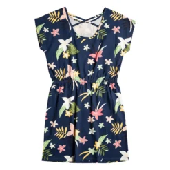 Roxy Robe Imprimée à Manches Courtes -Velousia Soldes Boutique 64e5ff1bdc91a71d30798fc124dfaf41