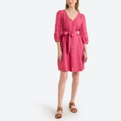 DES PETITS HAUTS Robe évasée Boutonnée -Velousia Soldes Boutique 6665237377f6b40dbc2493e18edf02db