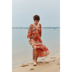 LA PETITE ETOILE Robe Longue Droite Imprimé Floral ALTHEA