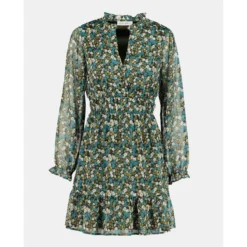 Robe Courte Mousseline à Encolure En V -Velousia Soldes Boutique 69559201a474b1f5d581b6c55753af16