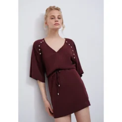 Ikks Robe Avec Décor Pressions -Velousia Soldes Boutique 6caeb052d5b28ab0c300e04c023463fe