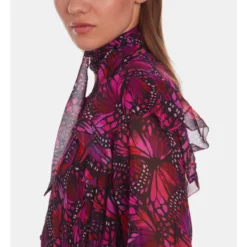 THE KOOPLES Robe Longue Imprimée Avec Volants -Velousia Soldes Boutique 6eeb2163d46611389b580601b6237e78