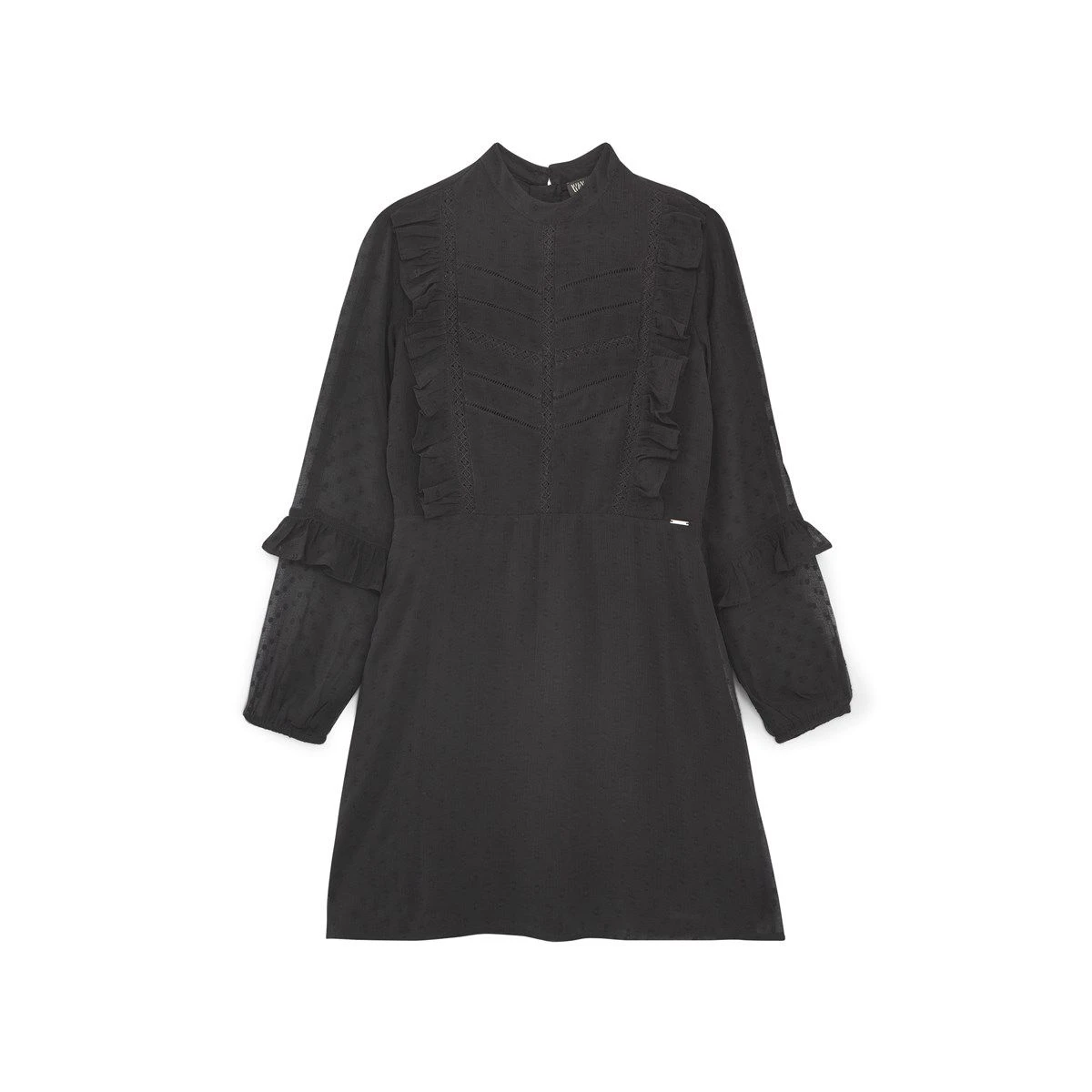 Robe Jacquard Plumetis à Plastron 1 Robe Jacquard Plumetis à Plastron