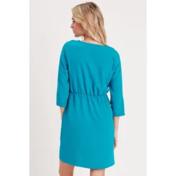 Robe Droite Nouée Manches 3/4 -Velousia Soldes Boutique 73bbd2a2fe8b5e142af1b9106b2b694d