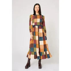 MANOUSH Robe Damier Velours