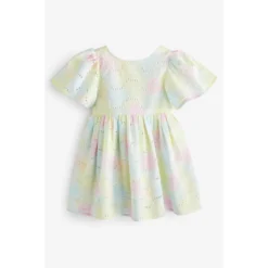 Next Robe Brodée Avec Col Rond