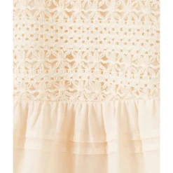 Robe Sans Manches Avec Broderie Et Volants -Velousia Soldes Boutique 765a365754a438dd501e70693960e95b