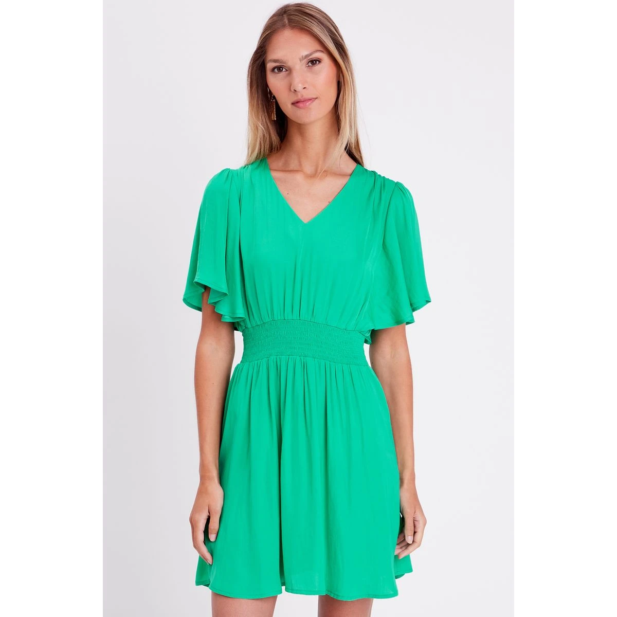 Robe Cintrée Smockée Satin 2 Robe Cintrée Smockée Satin – Image 2