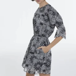 THE KOOPLES Robe Courte En Voile Imprimé, Manches Courtes -Velousia Soldes Boutique 79c5c7fa8bb0a54906f7987260ebeed1