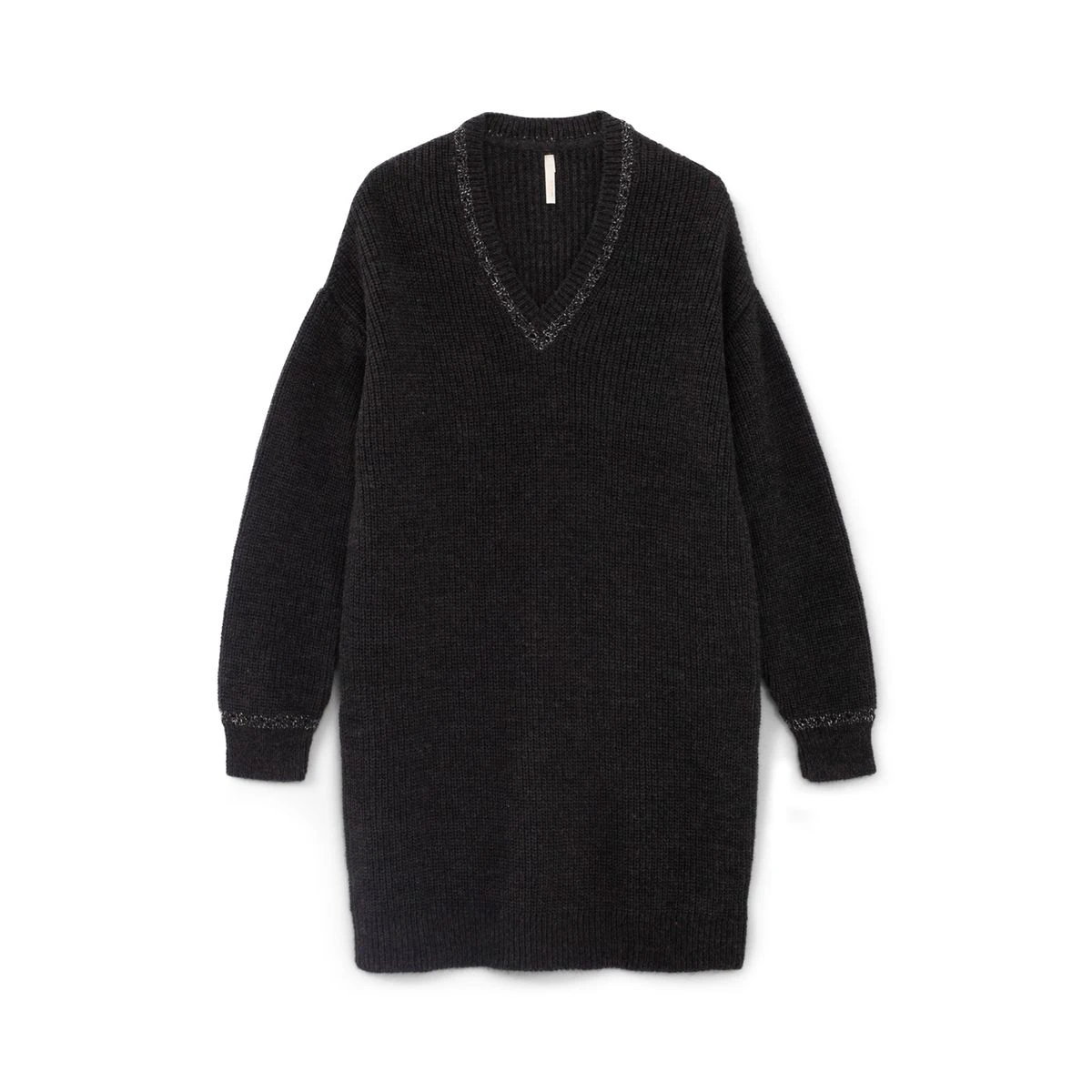 Robe En Tricot Col V Fil Textile 2 Robe En Tricot Col V Fil Textile – Image 2