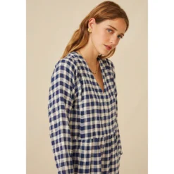 Robe Col V à Carreaux, Courte CAR MARINE -Velousia Soldes Boutique 7b5cb9a3e20903815c7d55d30ef48020