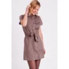 Robe Droite Ceinturée Suédine