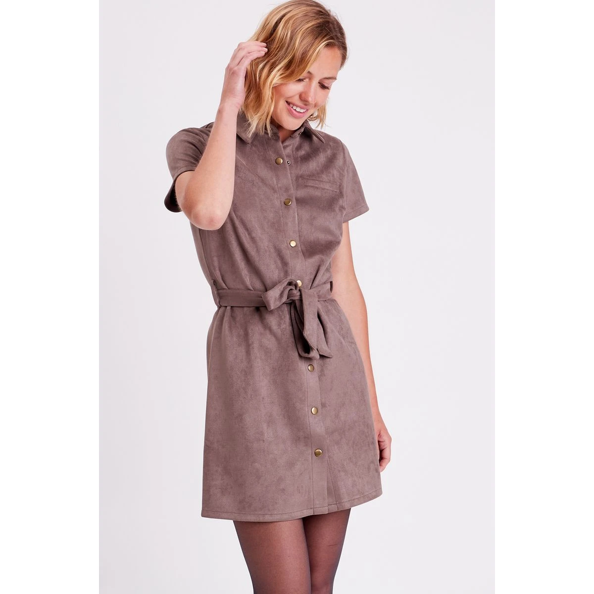 Robe Droite Ceinturée Suédine 1 Robe Droite Ceinturée Suédine