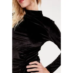 Robe Moulante Velours Fronces -Velousia Soldes Boutique 832283a27995584224313e26612a9203