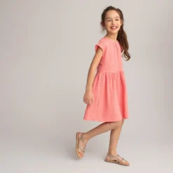 Robe Manches Courtes, Gaze De Coton, Imprimé Pois -Velousia Soldes Boutique 832731e70f10d40d4b895ea3dc789bfd