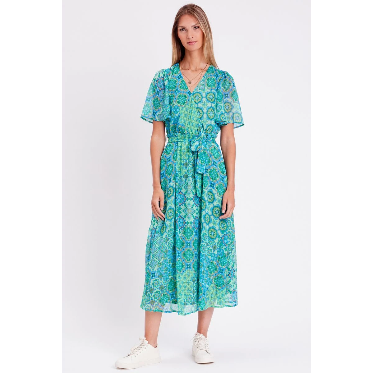 Robe Longue évasée Ceinturée 2 Robe Longue évasée Ceinturée – Image 2