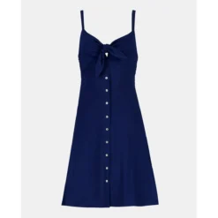 Robe Courte à Bretelles Avec N?ud Sur La Poitrine -Velousia Soldes Boutique 83c3ac589bfdb24f5152391aa19f6c50