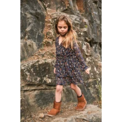 Robe évasée, Col En V Manches Longues -Velousia Soldes Boutique 85dac24285b359e7655f652e86d814cc