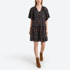 DES PETITS HAUTS Robe Ample Courte Imprimée 5 DES PETITS HAUTS Robe Ample Courte Imprimée -Velousia Soldes Boutique 869b279af7281f0ba249faba56f7cb14