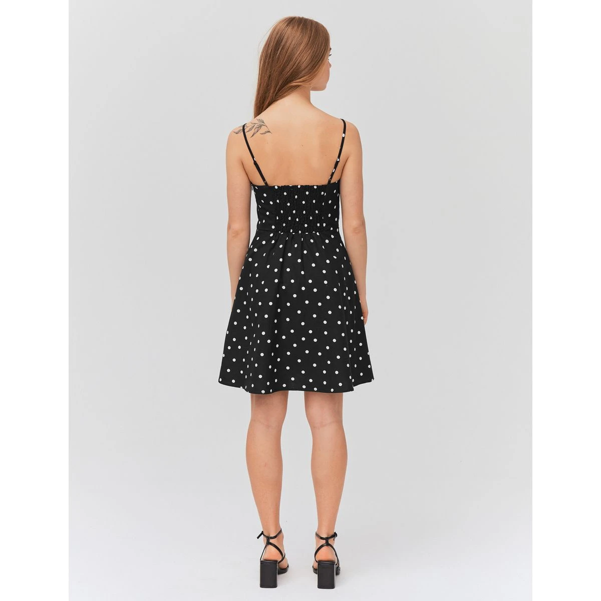 Robe Bustier à Pois En Lin 4 Robe Bustier à Pois En Lin – Image 4