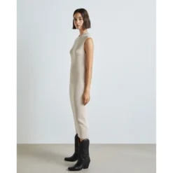 Robe Midi En Maille Côtelée -Velousia Soldes Boutique 8aecae878e9da7d07b955b85b7503a0e