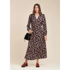 Robe Portefeuille Longue à Imprimé Fleuri -Velousia Soldes Boutique 8afa70de3d53cf33bd73ffe6bd350e90