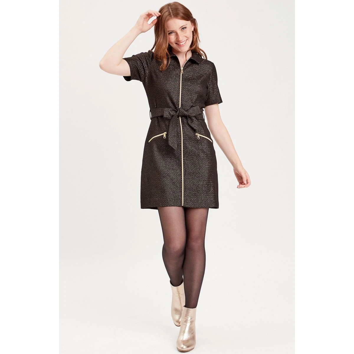 Robe Droite Ceinturée Zippée 5 Robe Droite Ceinturée Zippée – Image 5