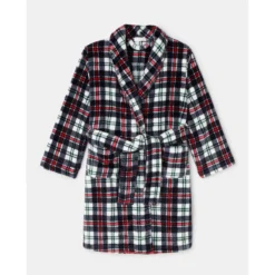 Robe De Chambre à Manches Longues Et Carreaux