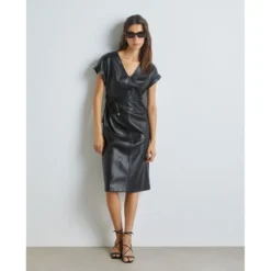 Robe Midi à Manches Courtes -Velousia Soldes Boutique 97167928814265c454714783c109bac8