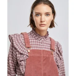 Robe Salopette Côtelé Avec Poches -Velousia Soldes Boutique 97b21777a0bbbf614bb535fba3da738b