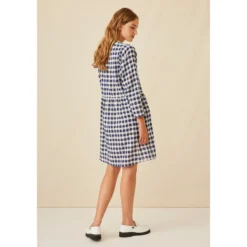 Robe Col V à Carreaux, Courte CAR MARINE -Velousia Soldes Boutique 9a1d7ee3e9adee15414a5baf31fea49b