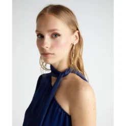 Robe Longue En Satin Asymétrique -Velousia Soldes Boutique 9c9b66e3904d24de89a80fe662ed2133