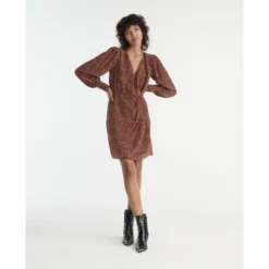 THE KOOPLES Robe Portefeuille Imprimé à Pois, Courte