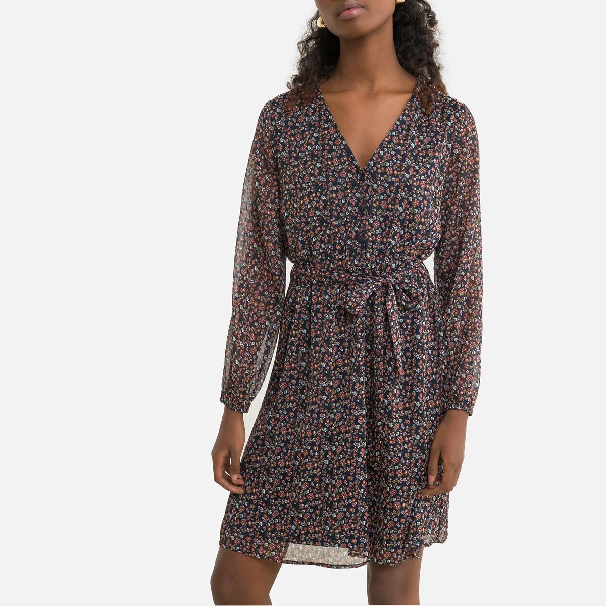 ONLY Robe Courte Fleurie, Col V 1 ONLY Robe Courte Fleurie, Col V