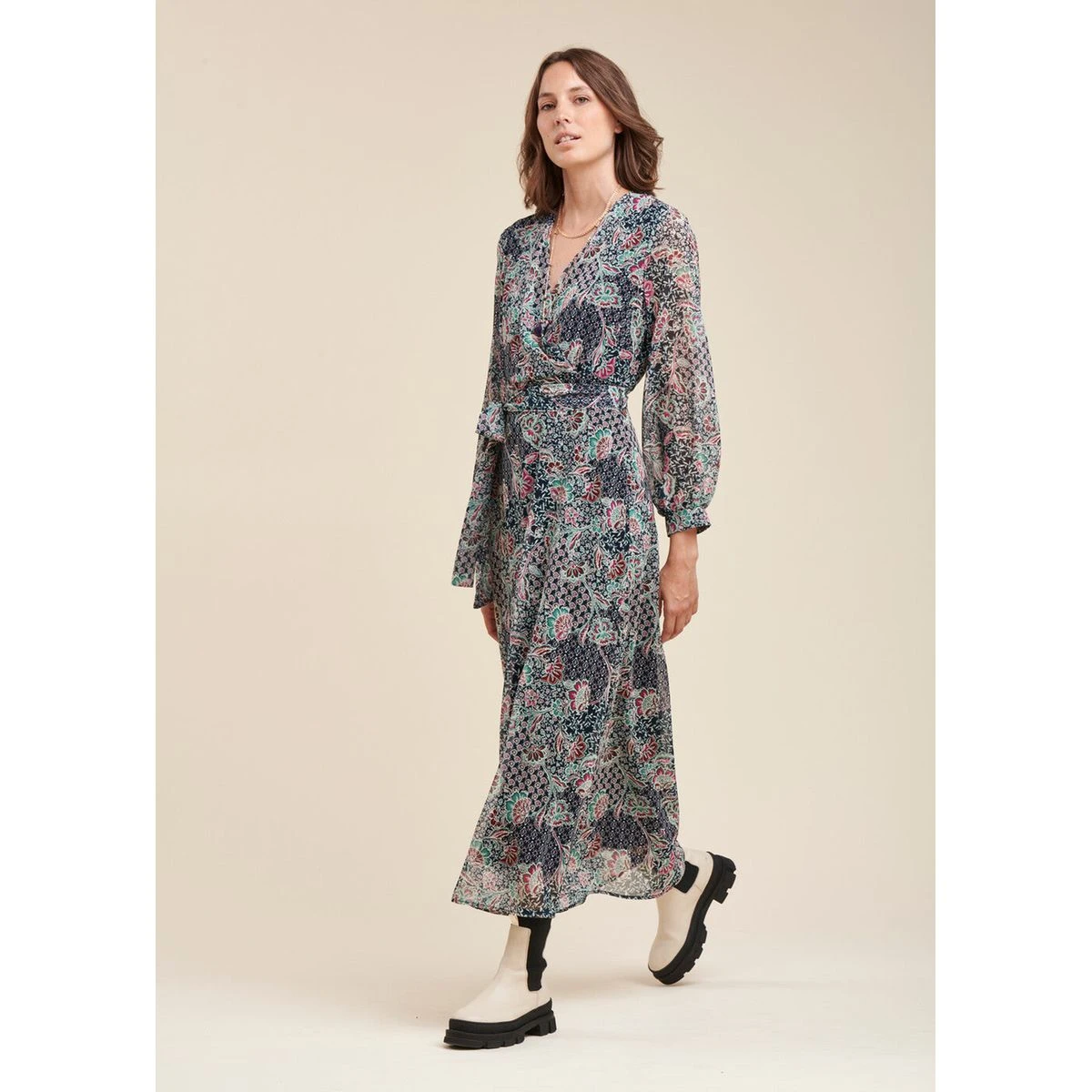 Robe Longue En Voile De Polyester Recyclé Imprimé 6 Robe Longue En Voile De Polyester Recyclé Imprimé – Image 6