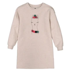 Robe Droite à Manches Longues En Molleton -Velousia Soldes Boutique a16d6ffd906bf205810debdfe36d6e30