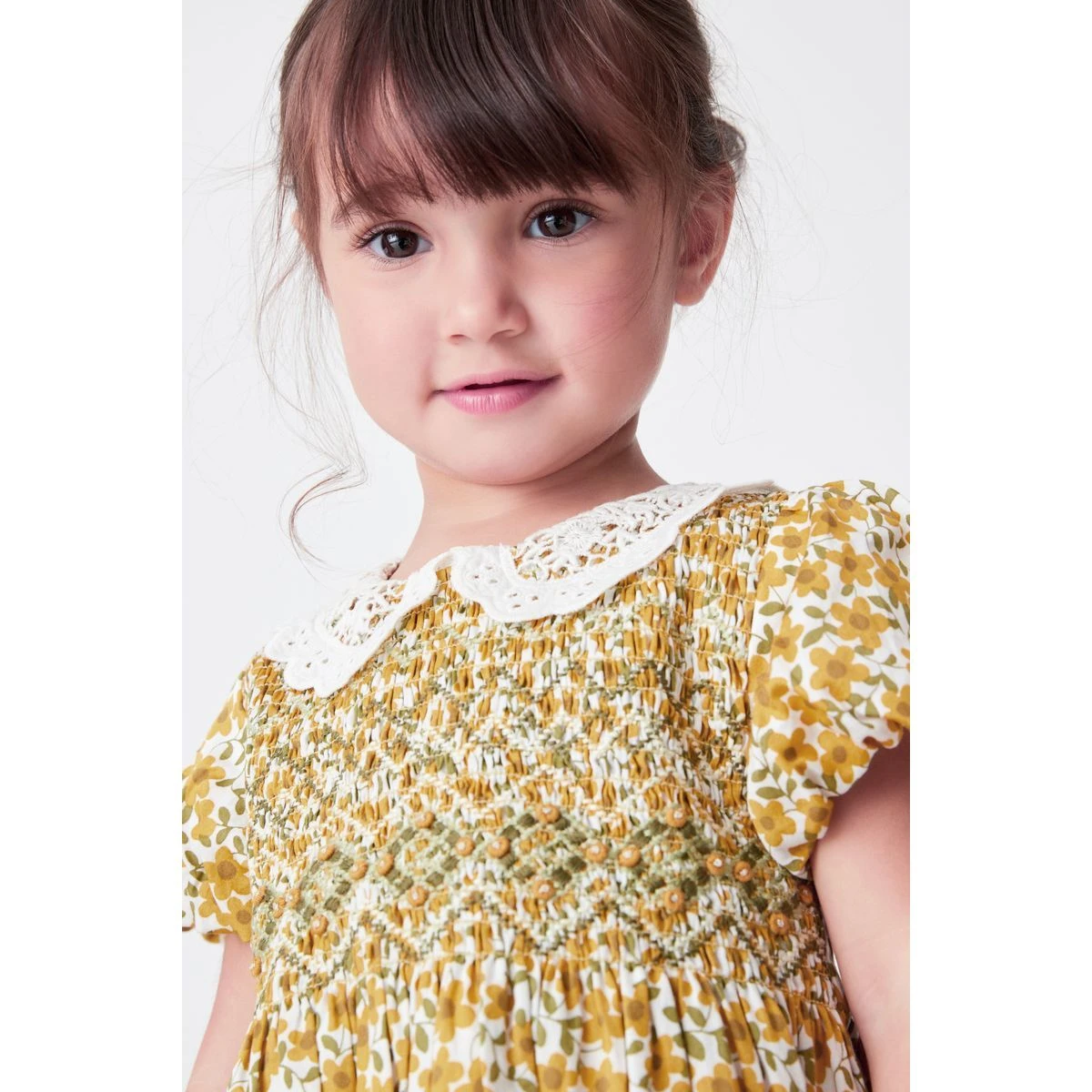 Next Robe En Coton Froncé à Col Dentelle 6 Next Robe En Coton Froncé à Col Dentelle – Image 6