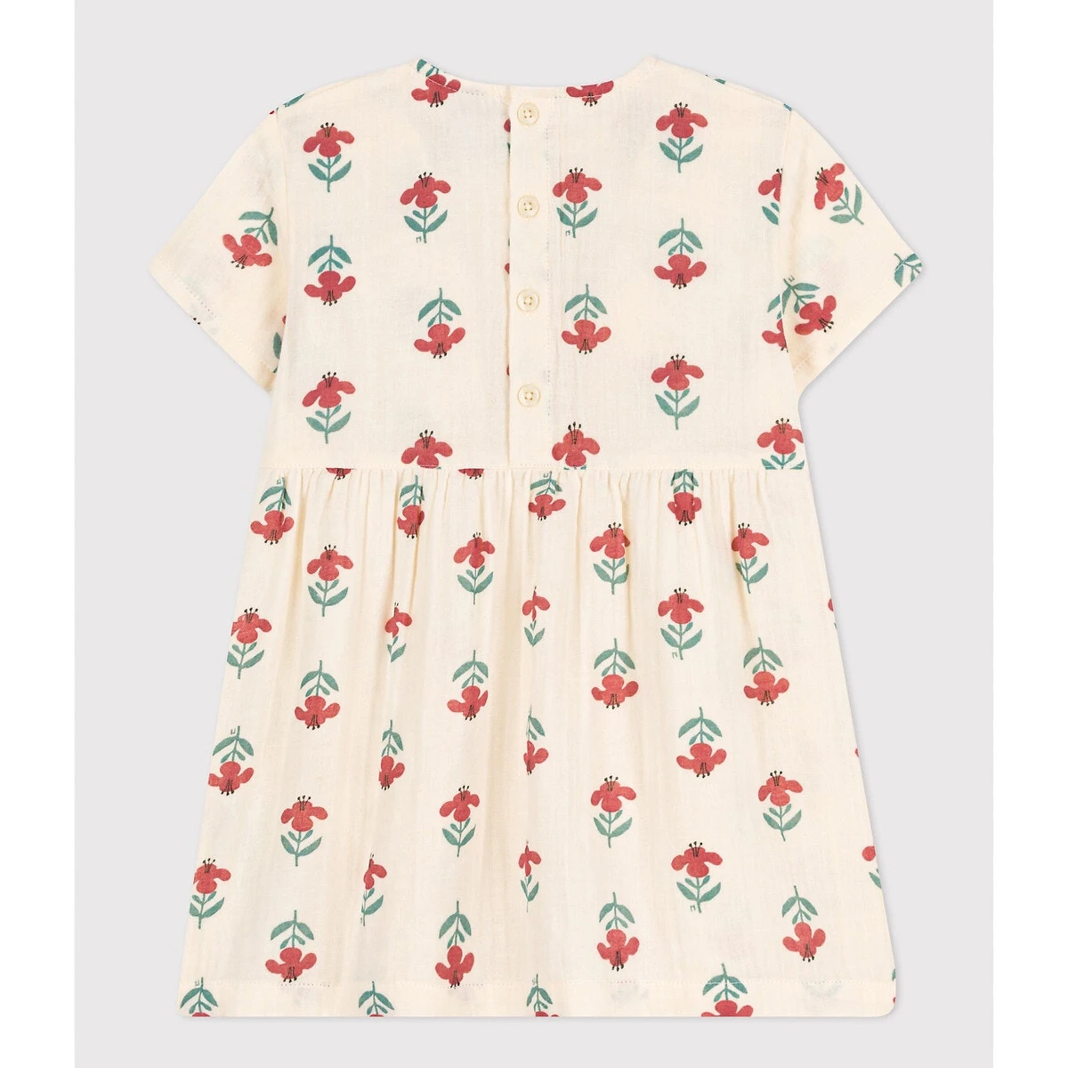 PETIT BATEAU Robe Manches Courtes Et Volants, Imprimé Fleurs 4 PETIT BATEAU Robe Manches Courtes Et Volants, Imprimé Fleurs – Image 4