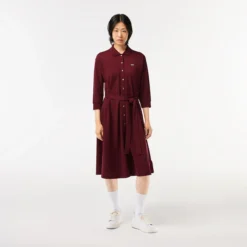 Lacoste Robe Polo évasée En Petit Piqué De Coton -Velousia Soldes Boutique abbb5e624cdec0d74013862c60b92c0c