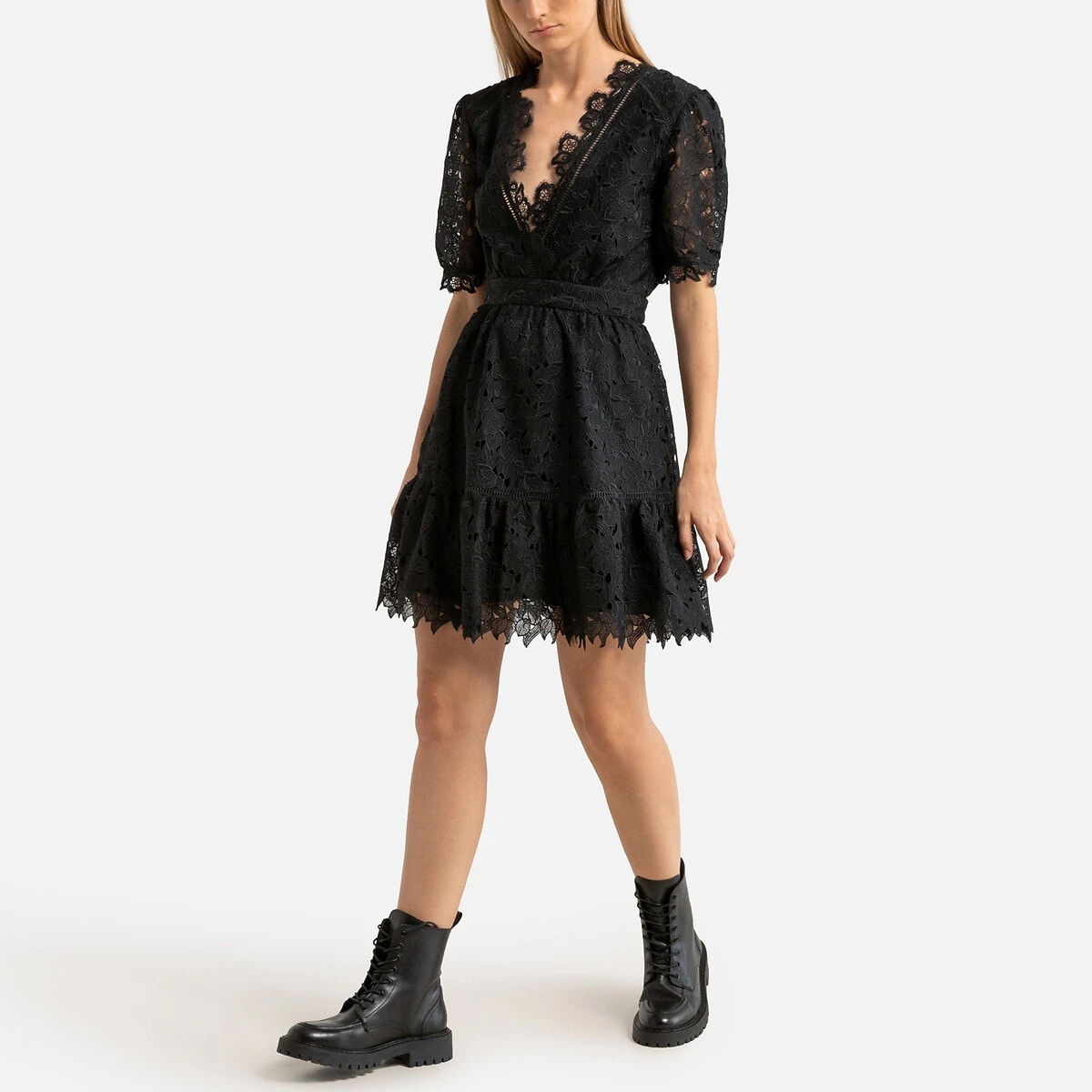 Suncoo Robe Courte évasée En Dentelle COROLLE 2 Suncoo Robe Courte évasée En Dentelle COROLLE – Image 2