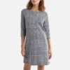 ONLY Robe Courte à Carreaux, Manches 3/4